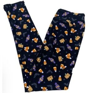 Gigi & Jax LuLaRoe Girls Leggings L/XL Halloween Candy Pumpkins Size 8-14 NWT‎
